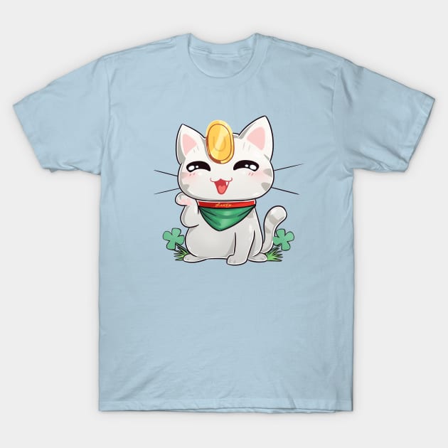 Lucky Cat T-Shirt by DawnDragon Art